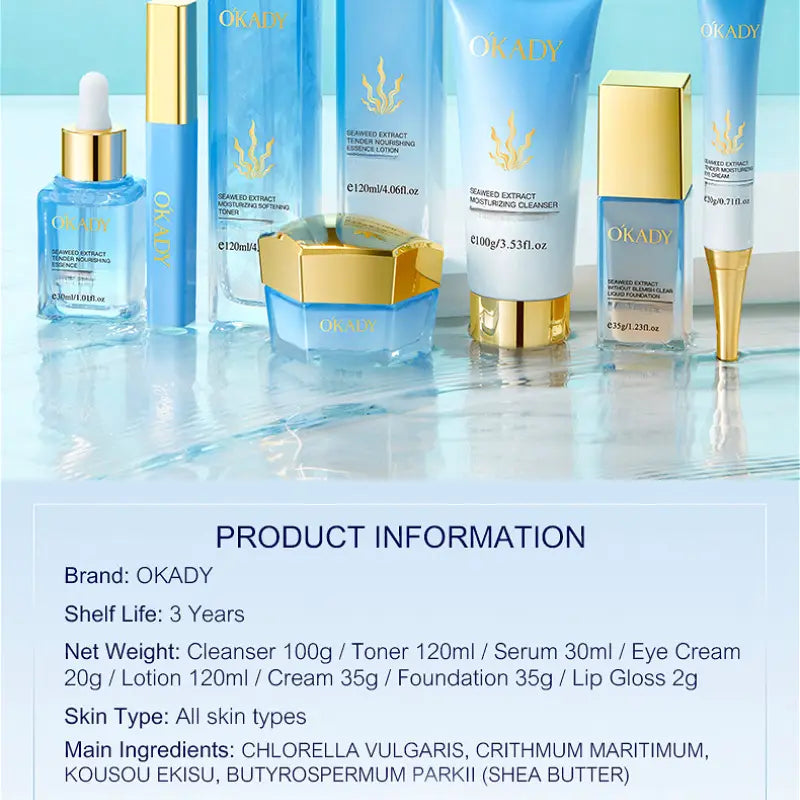 "Natural Sea Hydrating Facial Care Set with gentle cleanser"